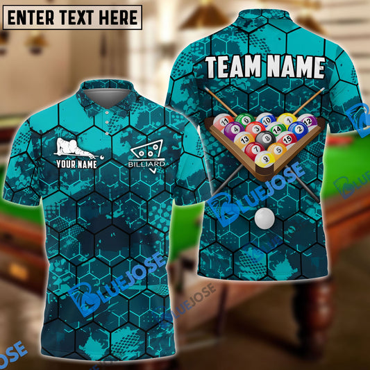 Frenzidea Billiards Ball 8 Grunge Hexagon Personalized Name, Team Name Unisex Shirt ( 6 Colors )
