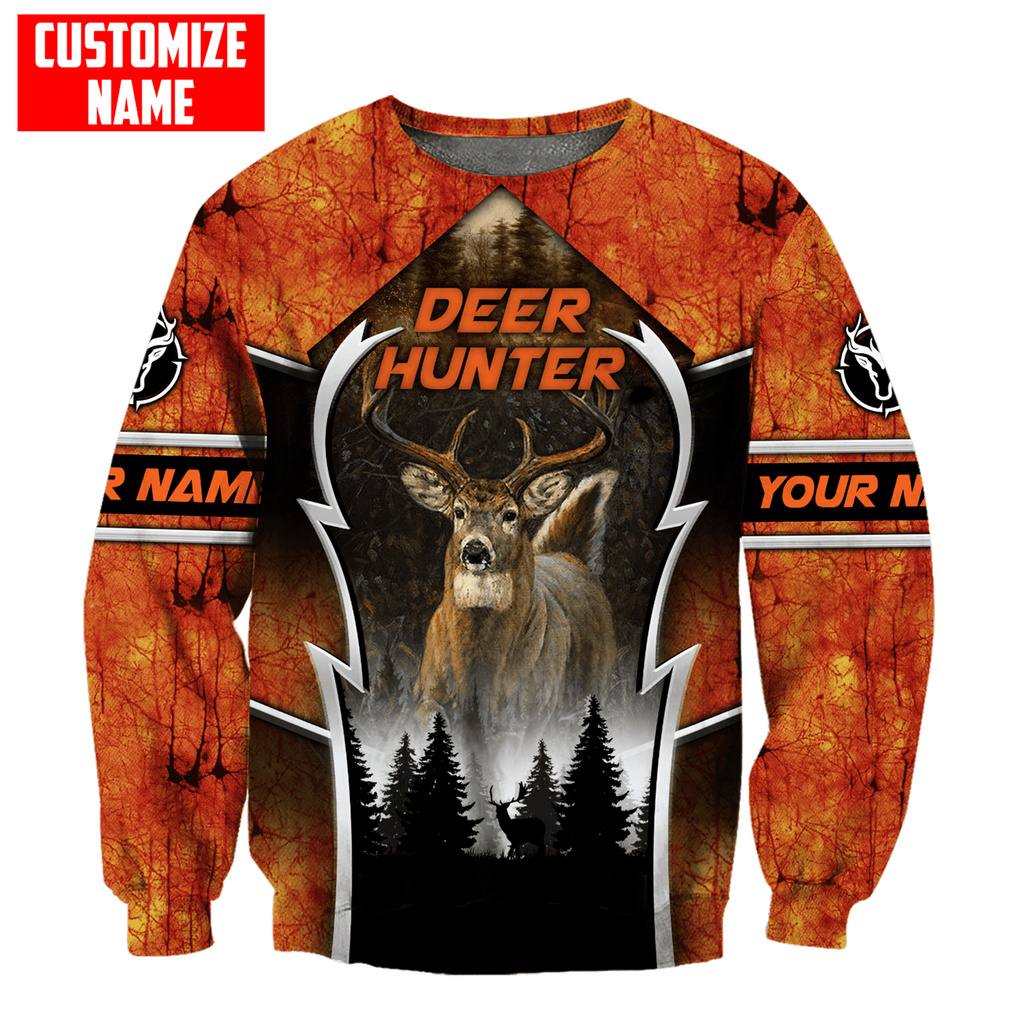 Frenzidea Personalized Deer Hunting Hunter Orange Camo 3D Shirts