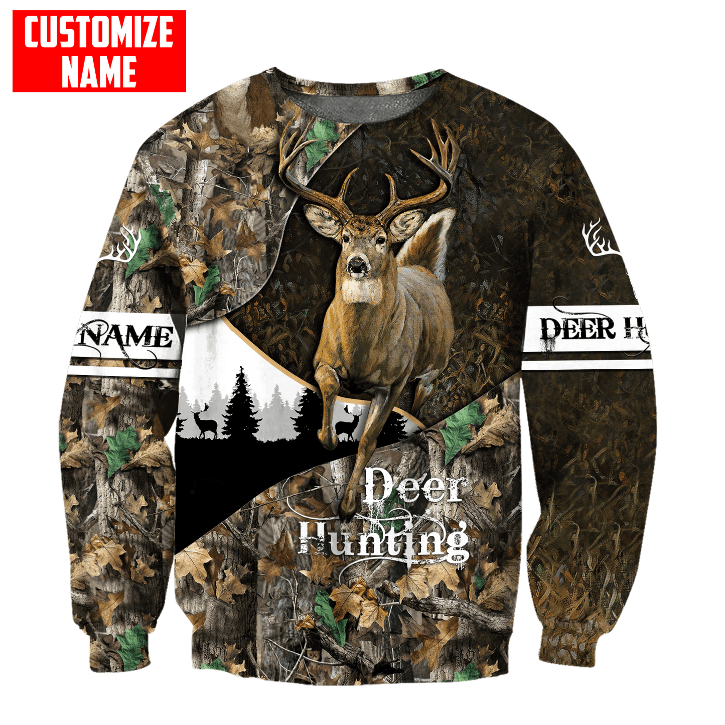Frenzidea Personalized Deer Hunting Camo Autunm 3D Shirts