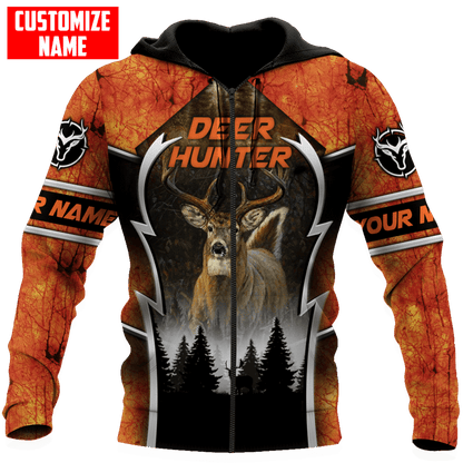 Frenzidea Personalized Deer Hunting Hunter Orange Camo 3D Shirts