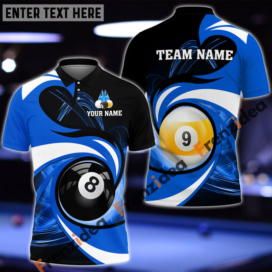 Frenzidea Billiards 8 Ball & 9 Ball Stormeye Personalized Name, Team Name Unisex Shirt ( 6 Colors )