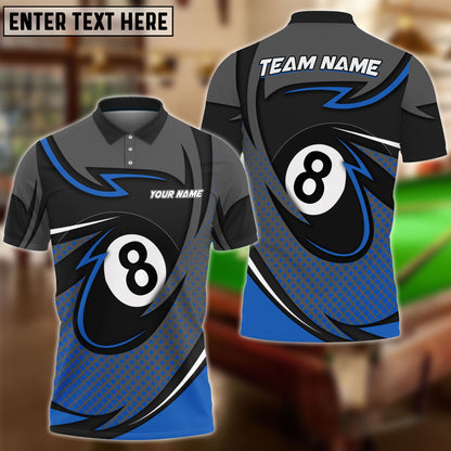 Frenzidea Billiards 8 Ball Pool Personalized Name, Team Name Unisex Shirt ( 6 Colors )