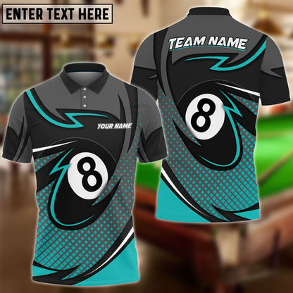 Frenzidea Billiards 8 Ball Pool Personalized Name, Team Name Unisex Shirt ( 6 Colors )