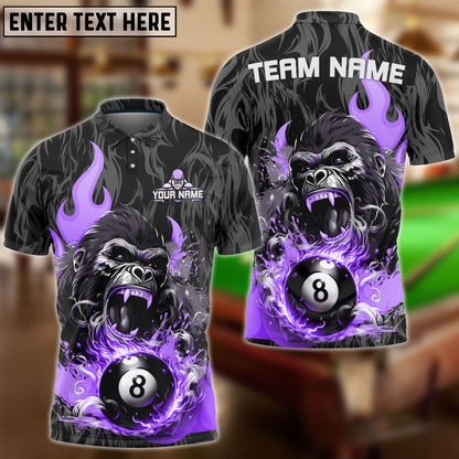 Frenzidea Billiards 8 Ball Versus Kong Personalized Name, Team Name Unisex Shirt ( 4 Colors )