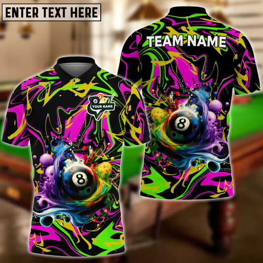 frenzidea Billiards Ball 8 Graffiti Splash Paint Personalized Name, Team Name Shirt