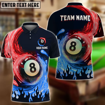 Frenzidea Billiards Ball 8 Spinning Paint Personalized Name, Team Name Unisex Shirt ( 4 Colors )