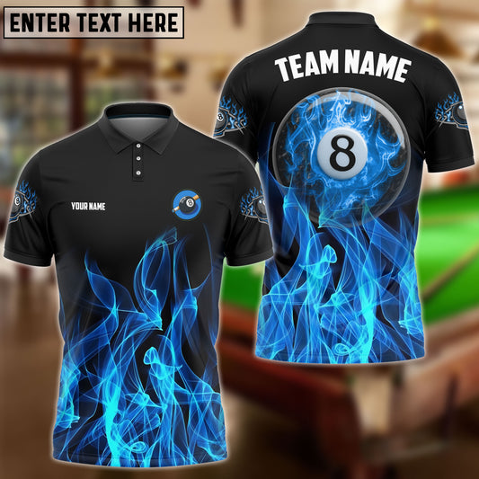 Frenzidea Billiards Ball 8 Heavenly Flame Personalized Name, Team Name Unisex Shirt ( 4 Colors )