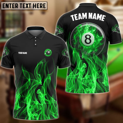 Frenzidea Billiards Ball 8 Heavenly Flame Personalized Name, Team Name Unisex Shirt ( 4 Colors )