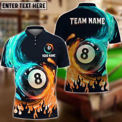 Frenzidea Billiards Ball 8 Spinning Paint Personalized Name, Team Name Unisex Shirt ( 4 Colors )