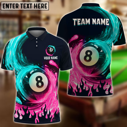 Frenzidea Billiards Ball 8 Spinning Paint Personalized Name, Team Name Unisex Shirt ( 4 Colors )