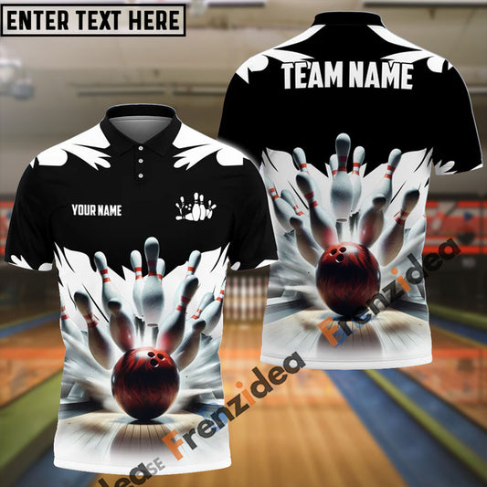 Frenzidea Bowling And Pins Ice Age Pattern Customized Name 3D Shirt (5 Colors)