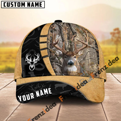 Frenzidea Deer Hunting Black & Yellow Personalized Cap