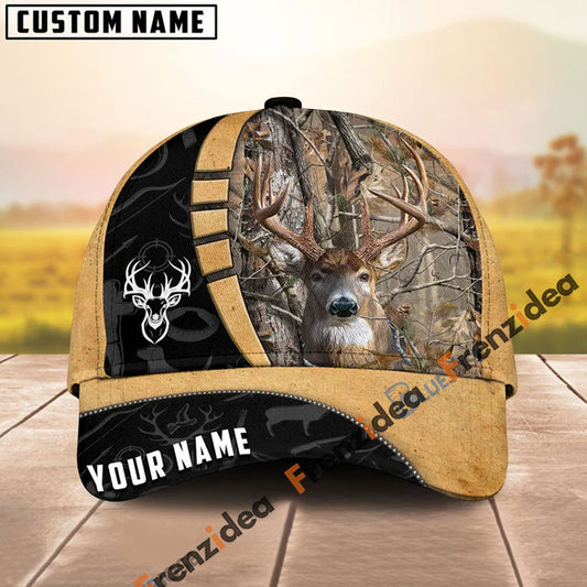 Frenzidea Deer Hunting Black & Yellow Personalized Cap