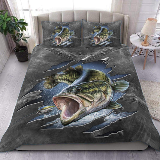 Frenzidea Bass Fishing Metal Pattern Bedding Set