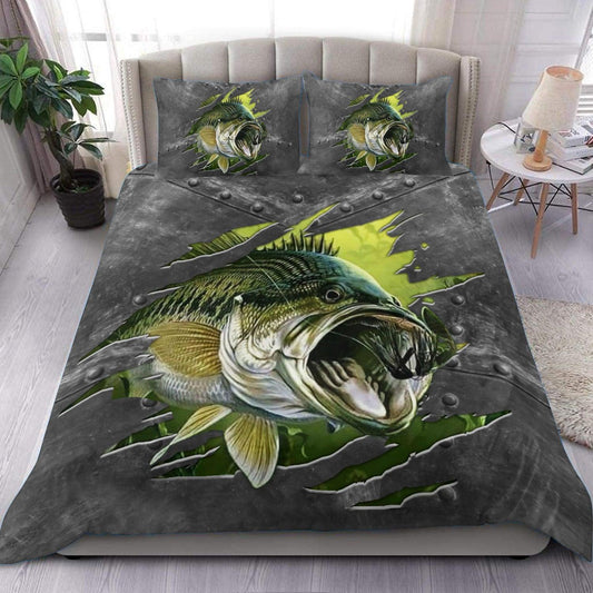 Frenzidea Bass Fishing Metal Pattern Bedding Set
