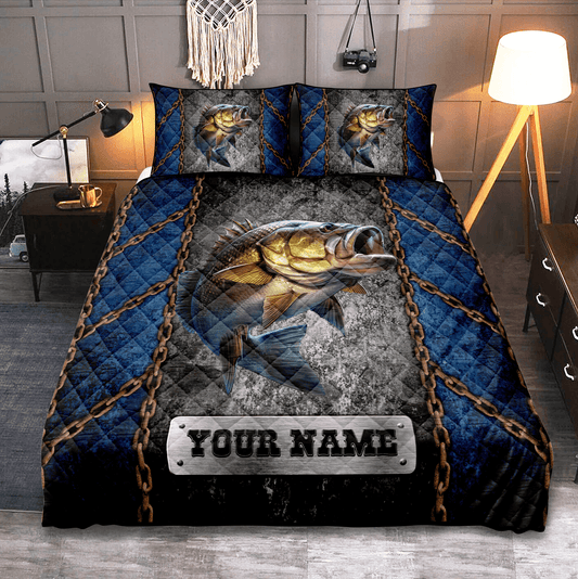 Frenzidea Bass Fishing Fishing Rusty Chains Personalized Bedding Set