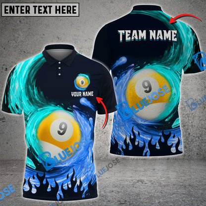 Frenzidea Billiards Ball 9 Spinning Paint Personalized Name, Team Name Unisex Shirt ( 4 Colors )