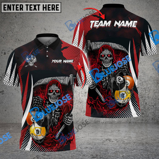 Frenzidea Billiards  8 Ball & 9 Ball Death Bringer Reaper Personalized Name, Team Name Unisex Shirt ( 6 Colors )