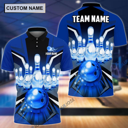 Frenzideas Tornado Pattern Bowling And Pins Personalized Name Team Name 3D Shirt