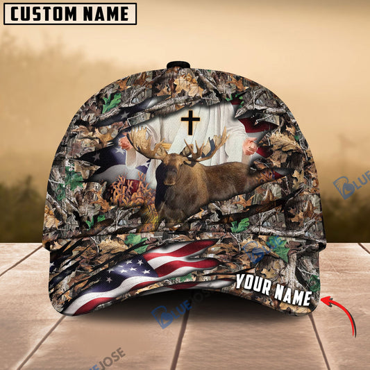 frenzidea Colorful God America Hunting Moose Multicolor Personalized Cap