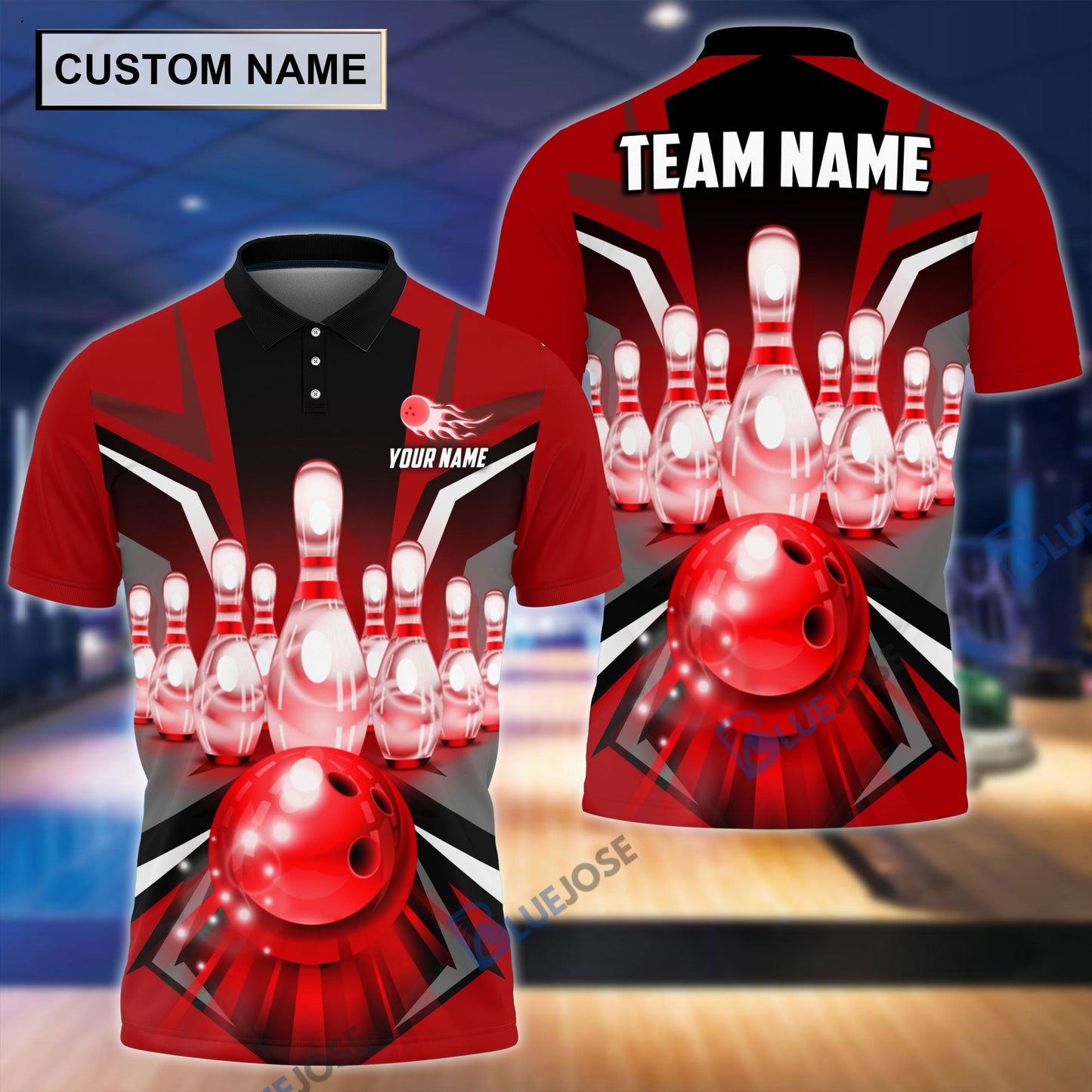 Frenzideas Tornado Pattern Bowling And Pins Personalized Name Team Name 3D Shirt