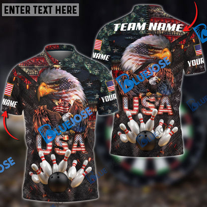 Frenzideas Bowling Eagle The Pride Of America Customized Name, Team Name 3D Shirt
