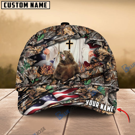 frenzidea Colorful God America Hunting Bear Multicolor Personalized Cap