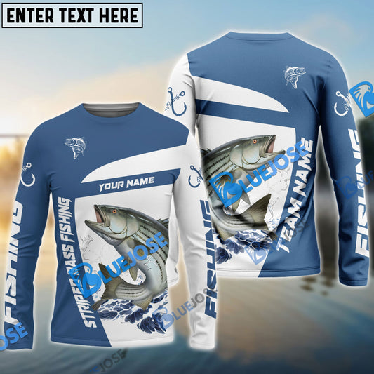 Frenzidea Striped Bass Fishing Light Navy Sport Custom Name & Team Name 3D Shirts