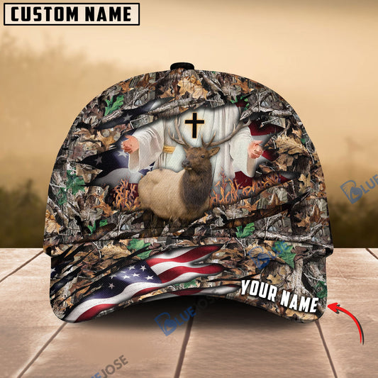 frenzidea Colorful God America Hunting Elk Multicolor Personalized Cap
