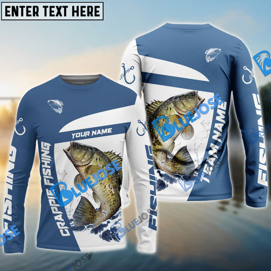 Frenzidea Crappie Fishing Light Navy Sport Custom Name & Team Name 3D Shirts