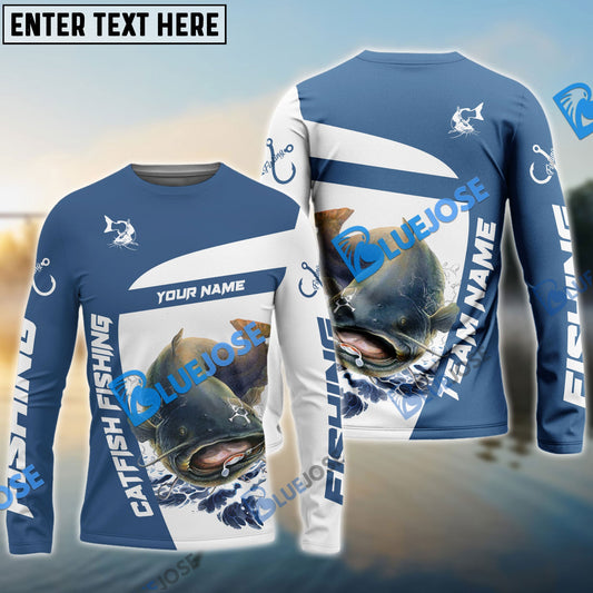 Frenzidea Catfish Fishing Light Navy Sport Custom Name & Team Name 3D Shirts
