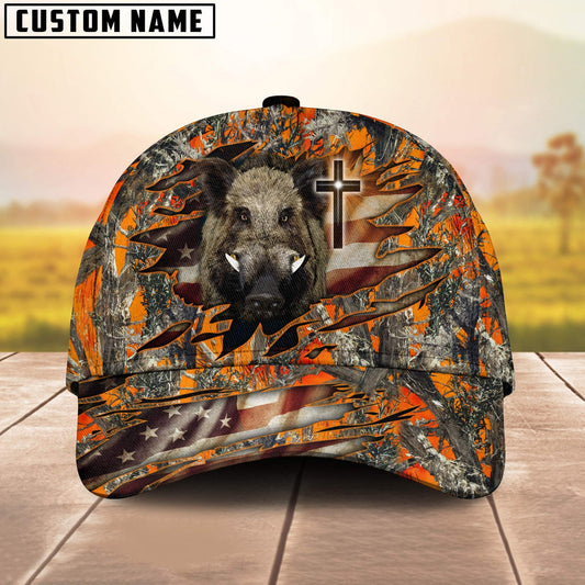 Frenzidea Cross And Boar Hunting Personalized Cap