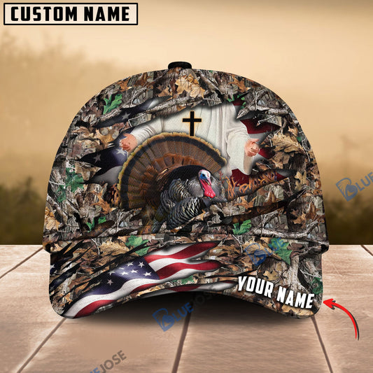 frenzidea Colorful God America Hunting Turkey Multicolor Personalized Cap