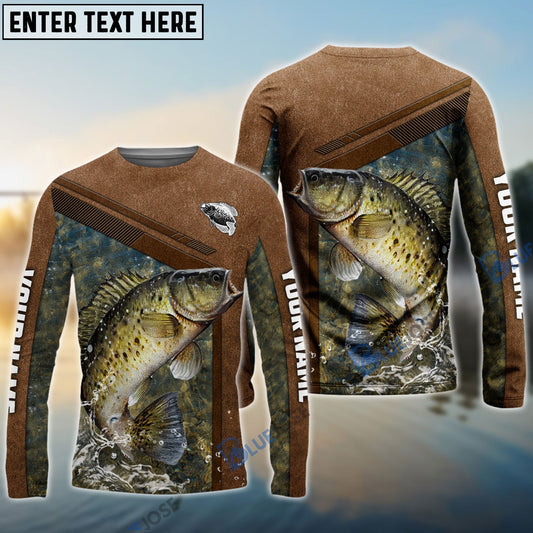 Frenzidea Crappie Fishing Leather Pattern Personalized Shirt