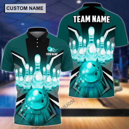 Frenzideas Tornado Pattern Bowling And Pins Personalized Name Team Name 3D Shirt