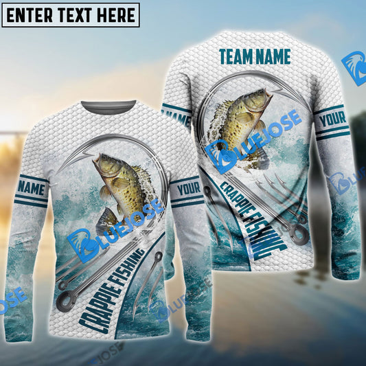Frenzidea Crappie Fishing White Fin Water Sport Custom Name & Team Name 3D Shirts