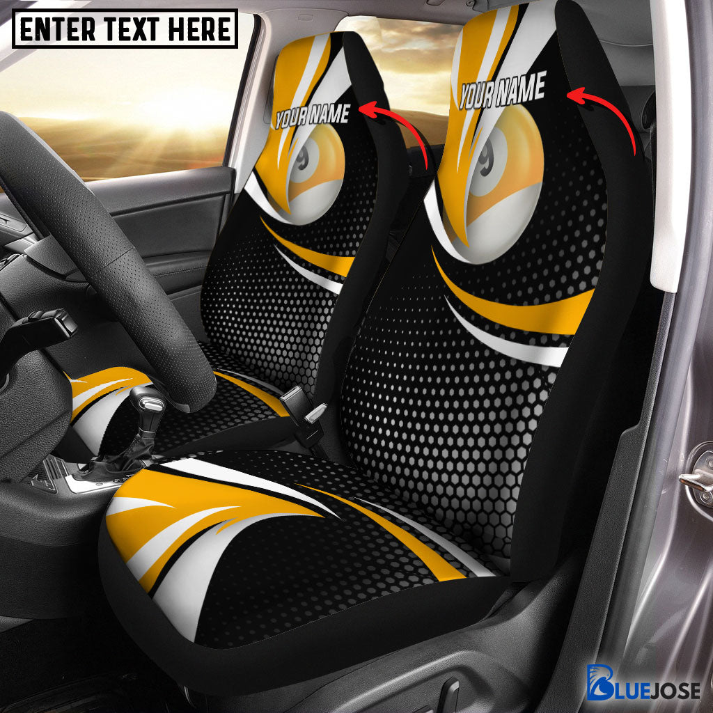 Frenzidea 9 Ball Billiard Personalized Name Car Seat Covers (2Pcs)