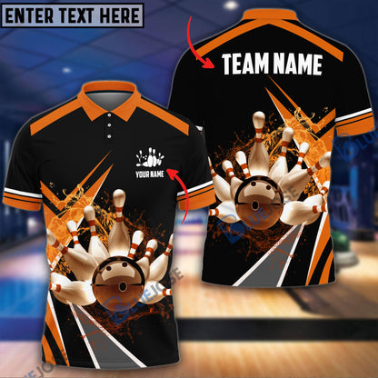 Frenzideas Water Bowling and Pins Layer Personalized Name and Team Name 3D Shirt (4 Colors)