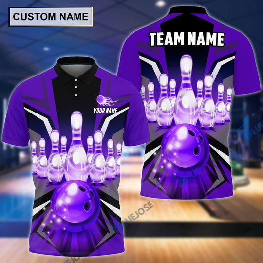 Frenzideas Tornado Pattern Bowling And Pins Personalized Name Team Name 3D Shirt