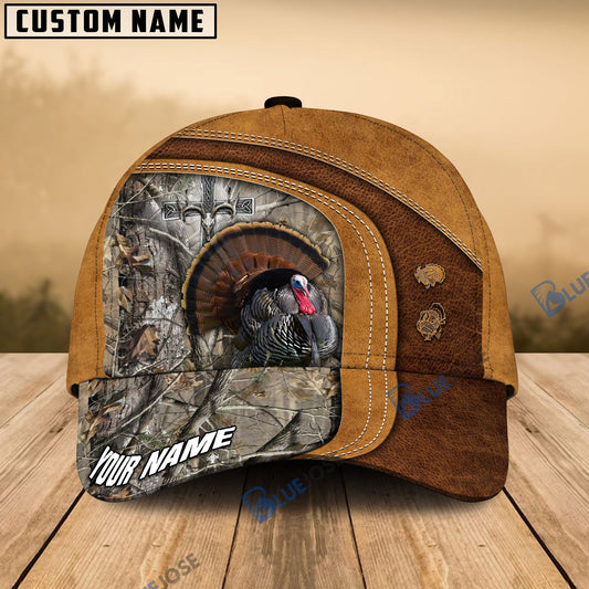 frenzidea Cross America Hunting Turkey Leather Pattern Multicolor Personalized Cap
