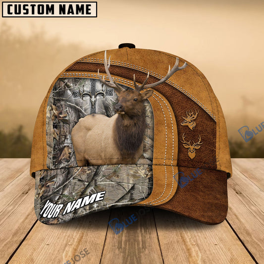 frenzidea Cross America Hunting Elk Leather Pattern Multicolor Personalized Cap (5 Colors)