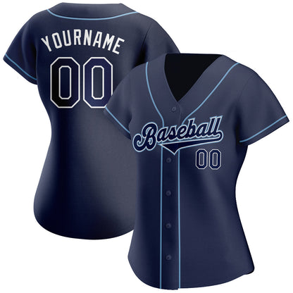 Frenzidea Custom Navy Navy-Powder Blue Authentic Baseball Jersey