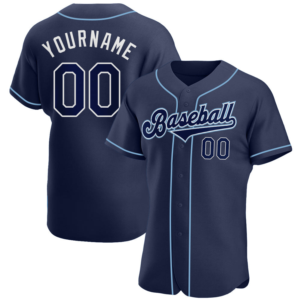 Frenzidea Custom Navy Navy-Powder Blue Authentic Baseball Jersey