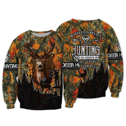 Frenzidea Weekend Forecast Hunting Deer All Over Printed 3D Shirts