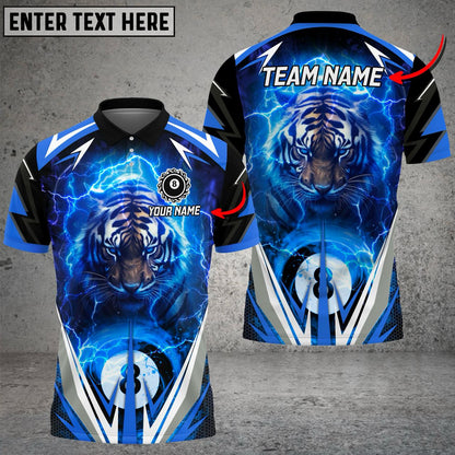 Frenzidea Billiards 8 Ball Thunder Tiger Personalized Name, Team Name Shirt